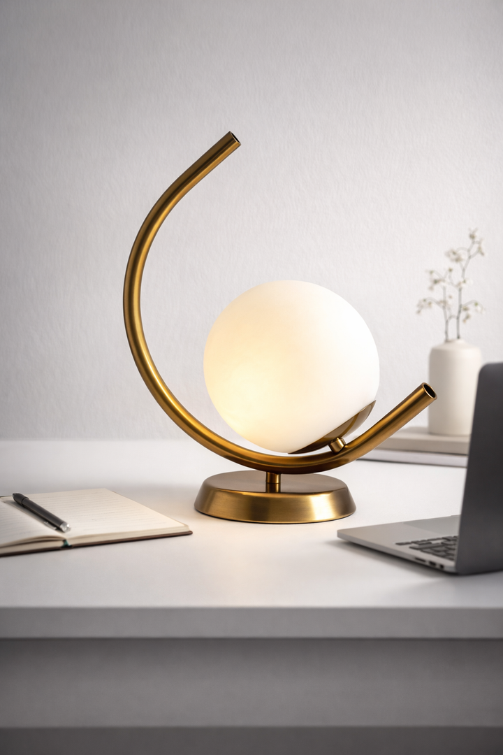 Gold Globo.turn di vetro table lamp