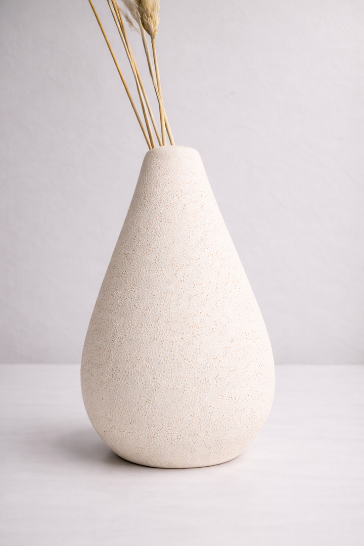 Helio white Vase ( includes dried stems)