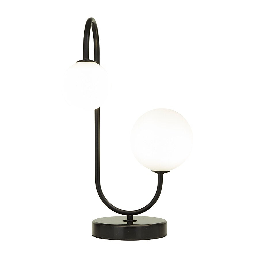 Black Globo di vetro table lamp - 2 globes