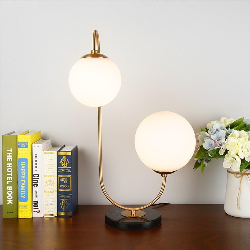 Black Globo di vetro table lamp - 2 globes (marble edition)