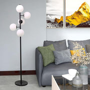 Black Globo di vetro floor lamp  - 5 globes