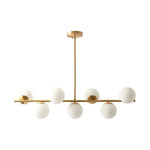 Load image into Gallery viewer, Gold Globo di vetro Chandelier - 7 globes
