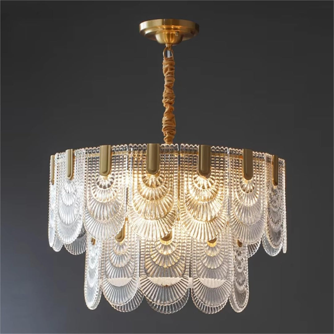 Aurora round Cascade Chandelier -Gold