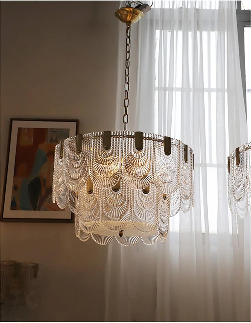 Aurora round Cascade Chandelier -Gold