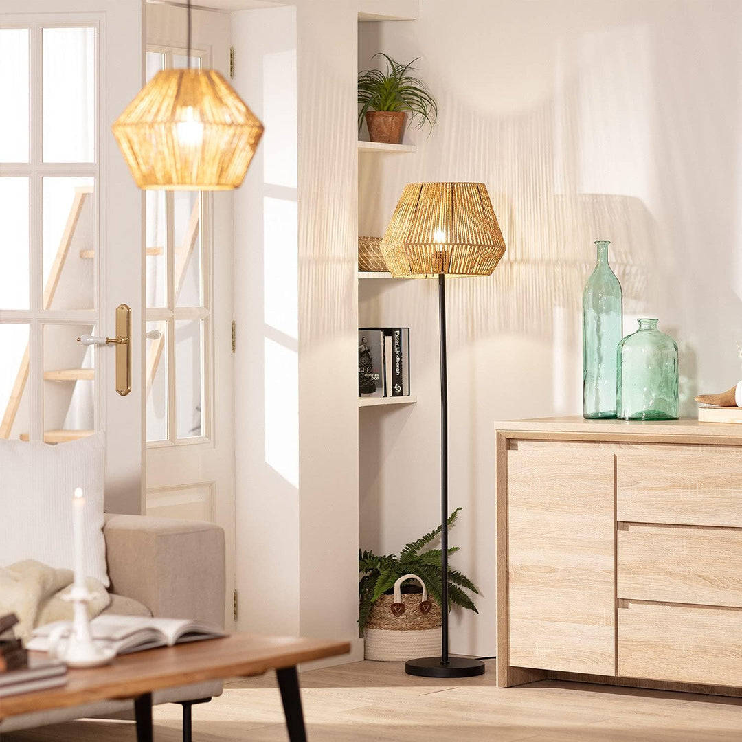 Lin black floor lamp - beige