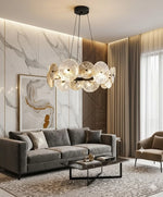 Load image into Gallery viewer, Aurelia round Glass Chandelier - Black