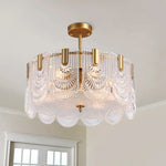 Load image into Gallery viewer, Aurora round Cascade Chandelier -Gold (single level)