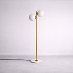 Load image into Gallery viewer, Gold Globo di vetro floor lamp  - 2 globes
