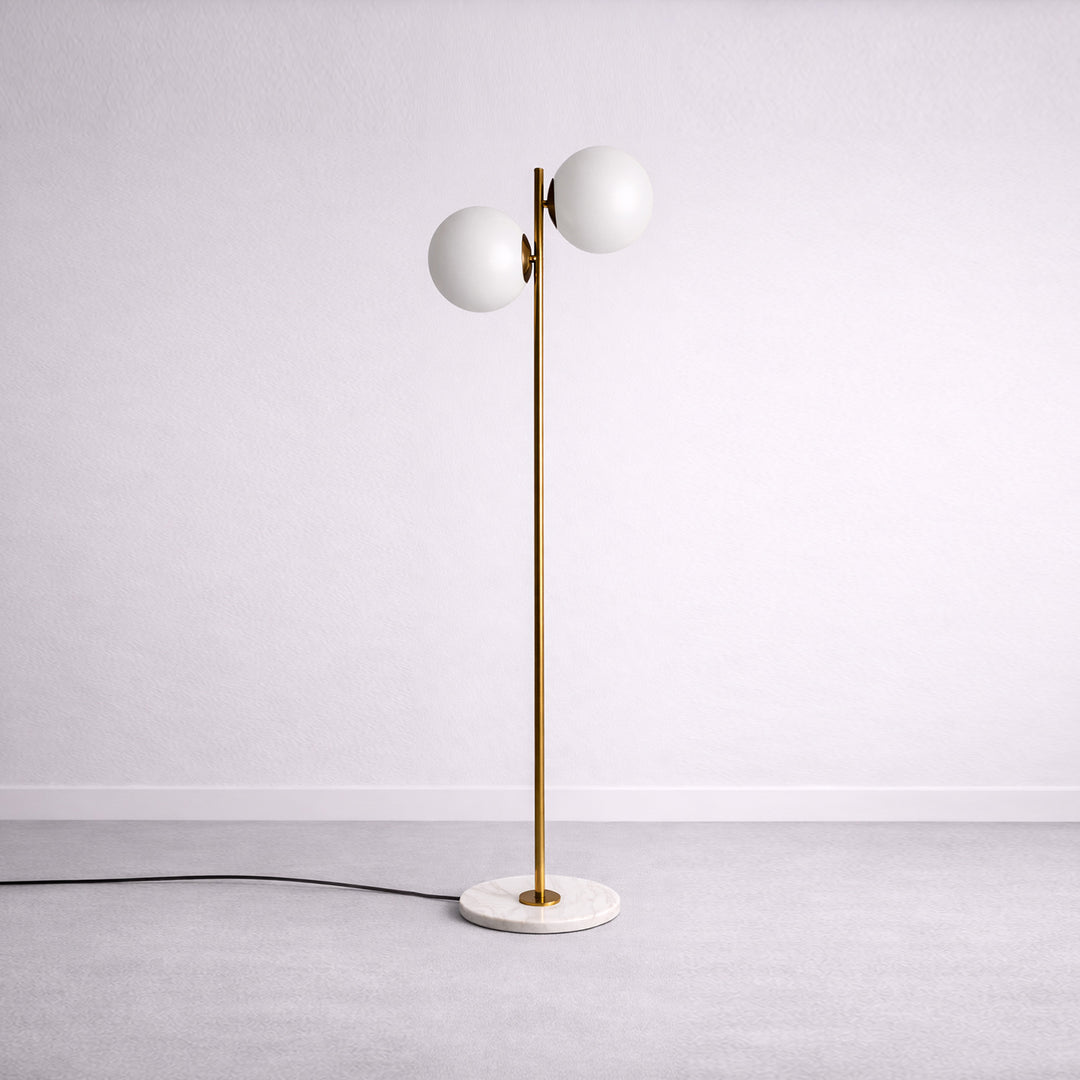 Gold Globo di vetro floor lamp  - 2 globes