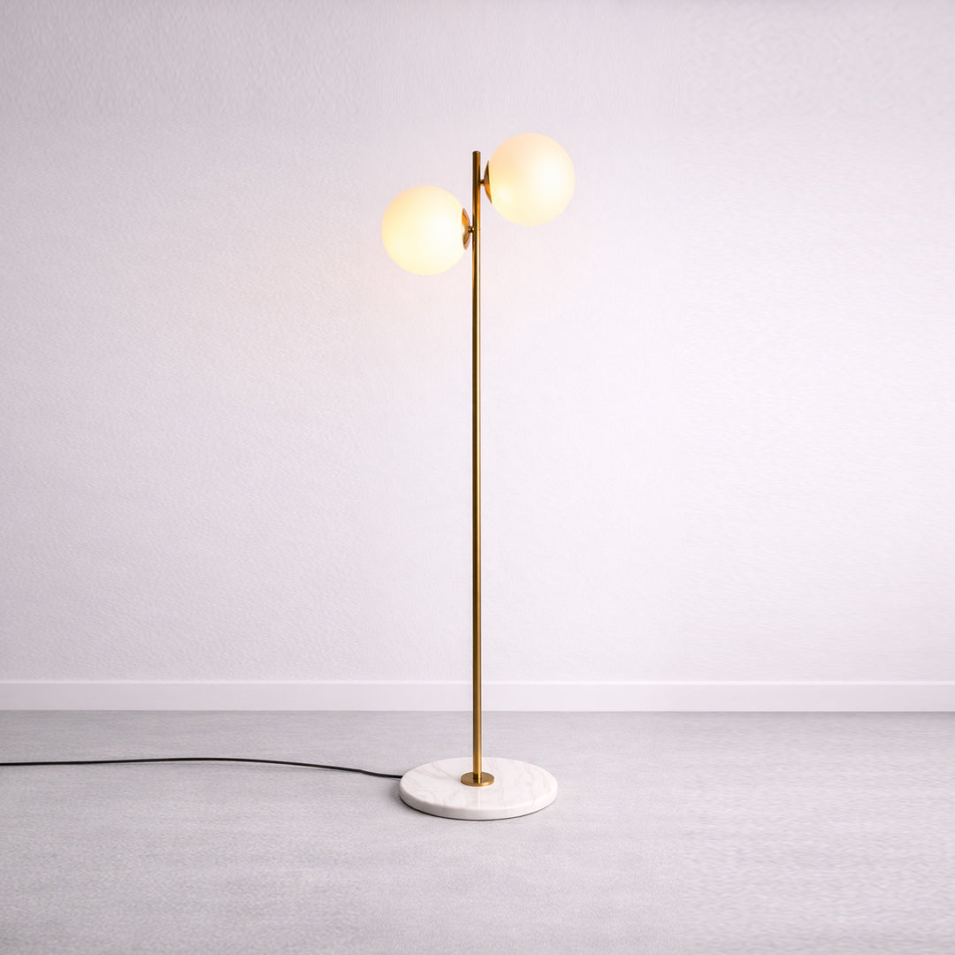 Gold Globo di vetro floor lamp  - 2 globes