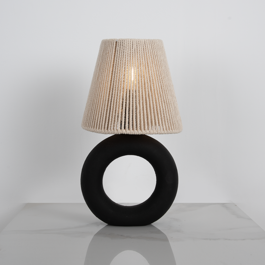 Ciambella Black Table Lamp - White