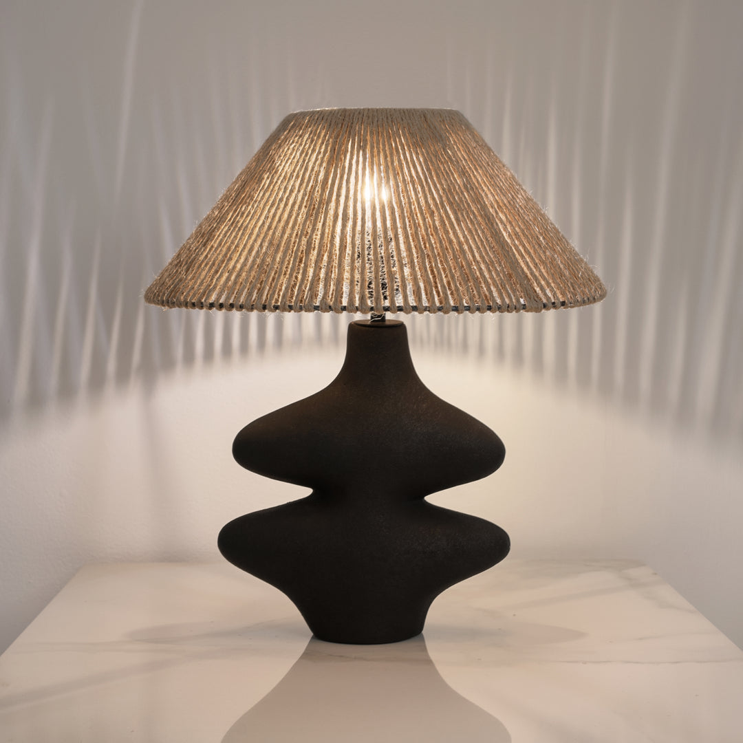 Olla black table lamp - Brown