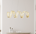 Load image into Gallery viewer, spiral Gold LED chandelier