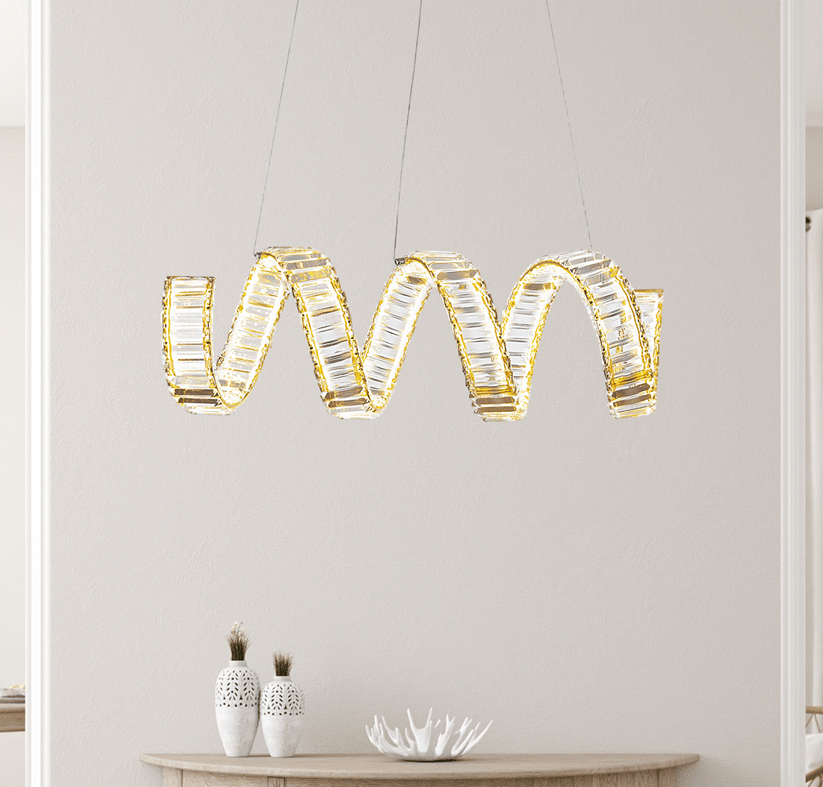 spiral Gold LED chandelier