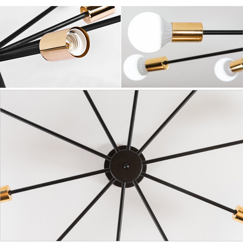 Steco chandelier - 10 branches - Black