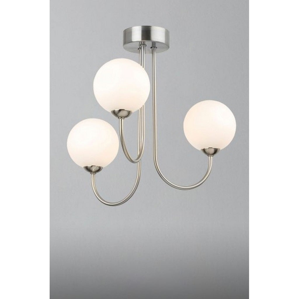 Silver Globo di vetro Chandelier - 3 globes