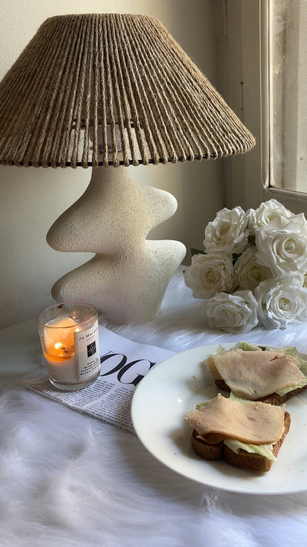 Olla white table lamp - Brown