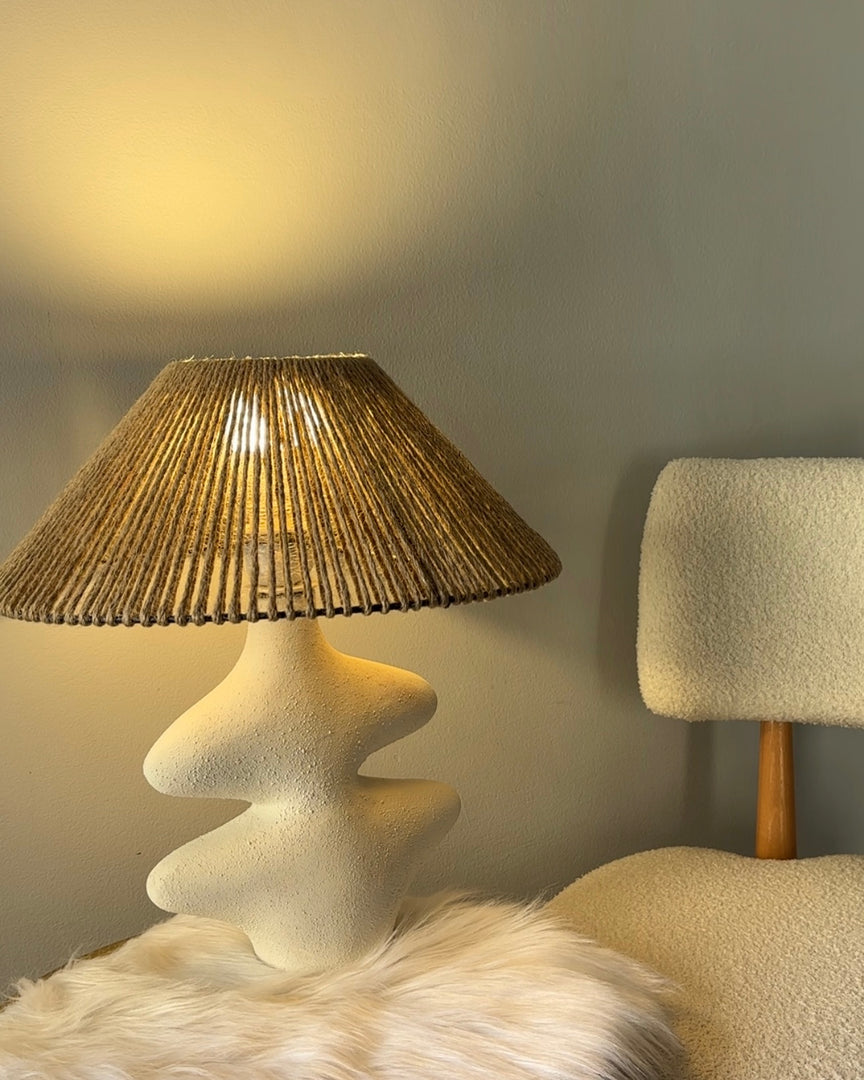 Olla white table lamp - Brown