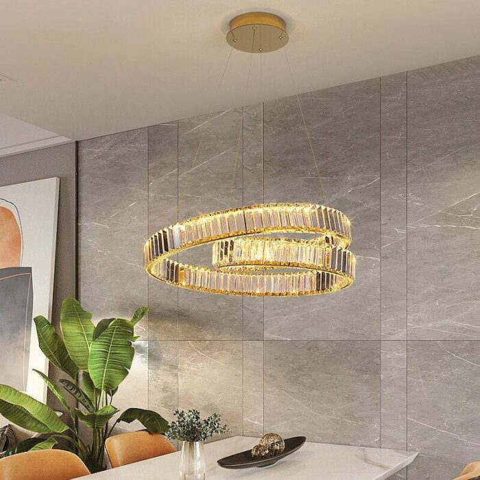 Sparkle rondo Gold LED Pendant chandelier