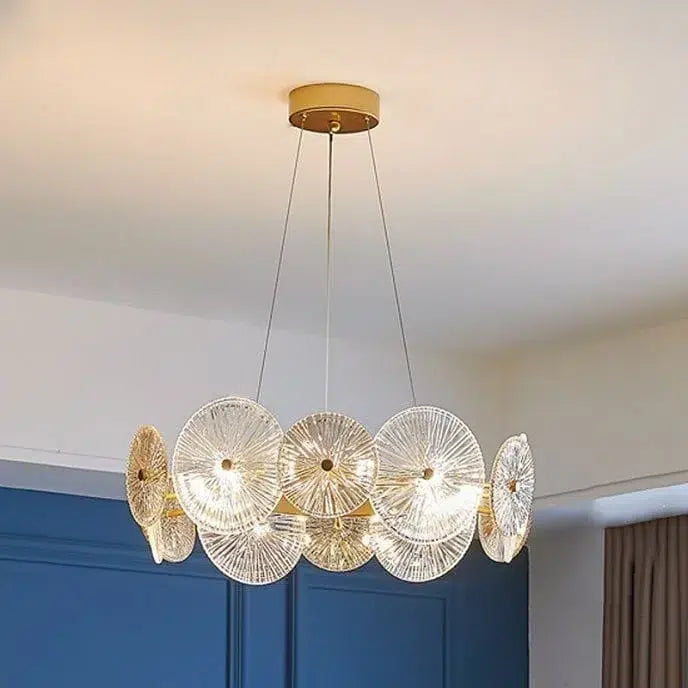 Aurelia round Glass Chandelier - Gold