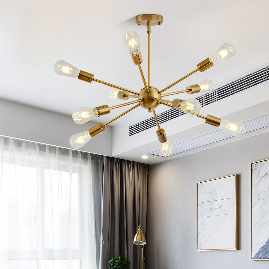 Mesh  chandelier - 10 branch - Gold