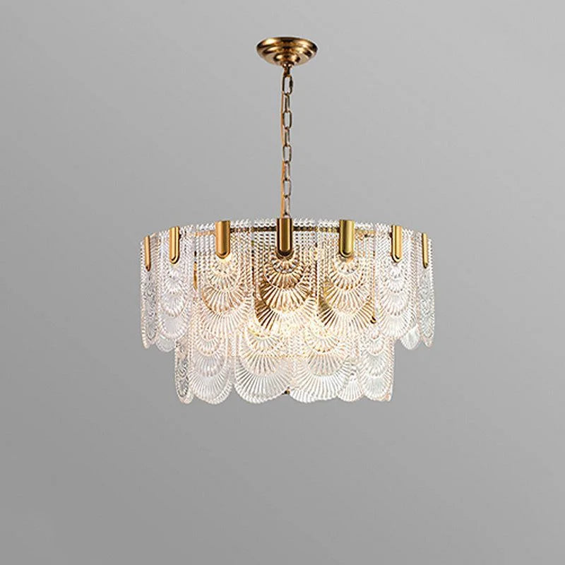 Aurora round Cascade Chandelier -Gold