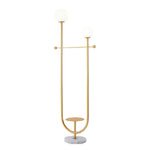 Load image into Gallery viewer, Gold turn Globo di vetro floor lamp  - 2 globes
