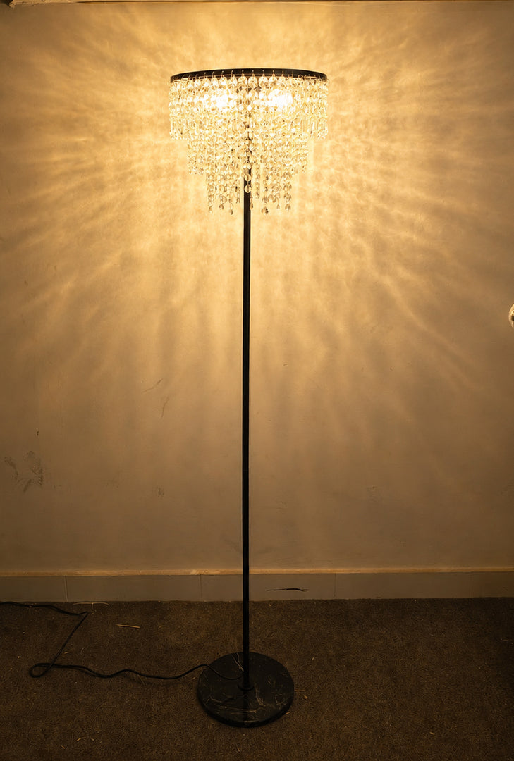 classico crystal floor lamp - black