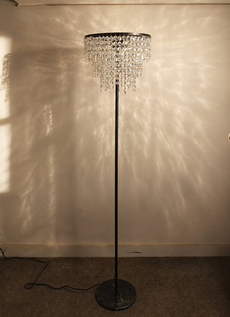 classico crystal floor lamp - black
