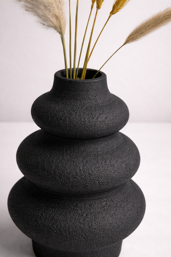 Aura black Vase ( includes dried stems)