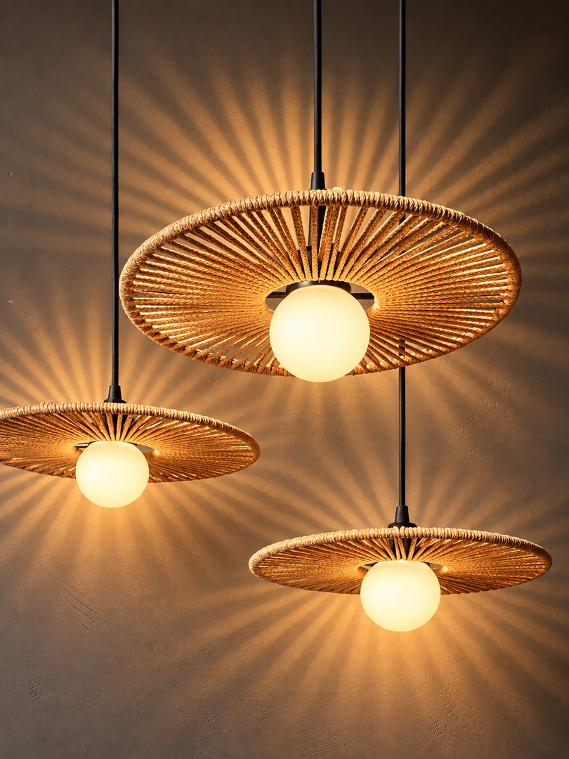 Disc Pendant light - Beige