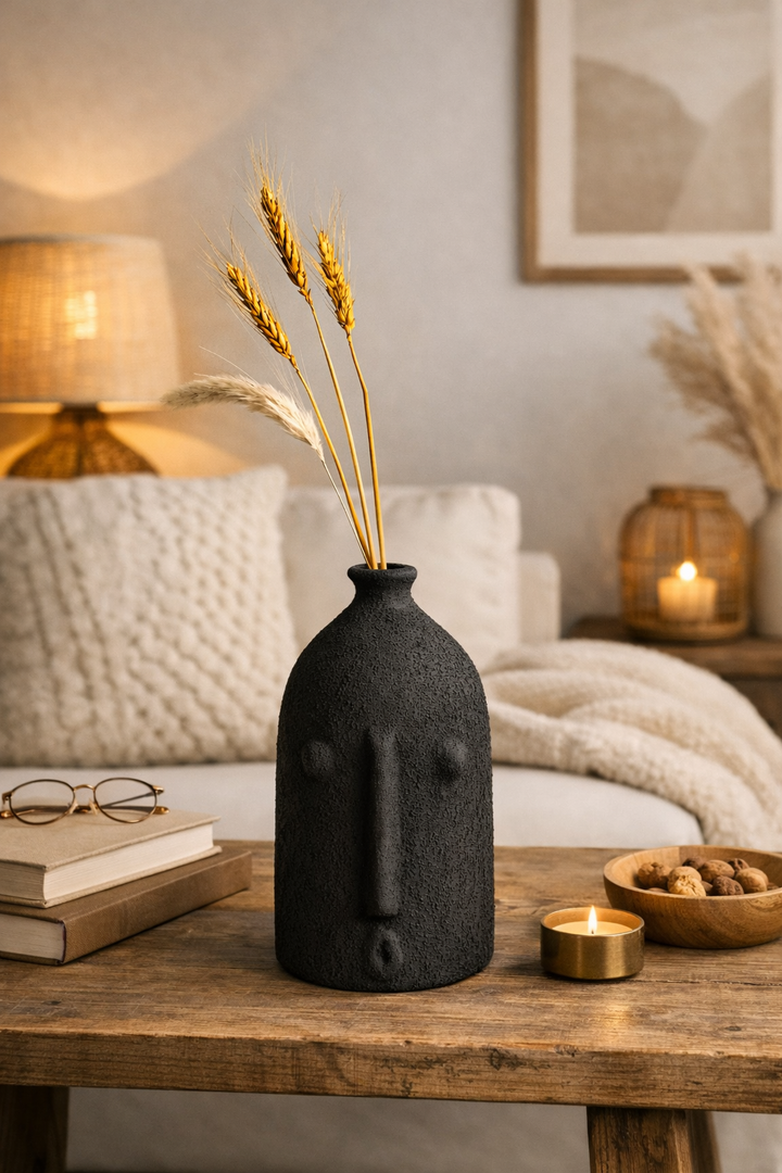 Alfeo Black Vase ( includes dried stems)