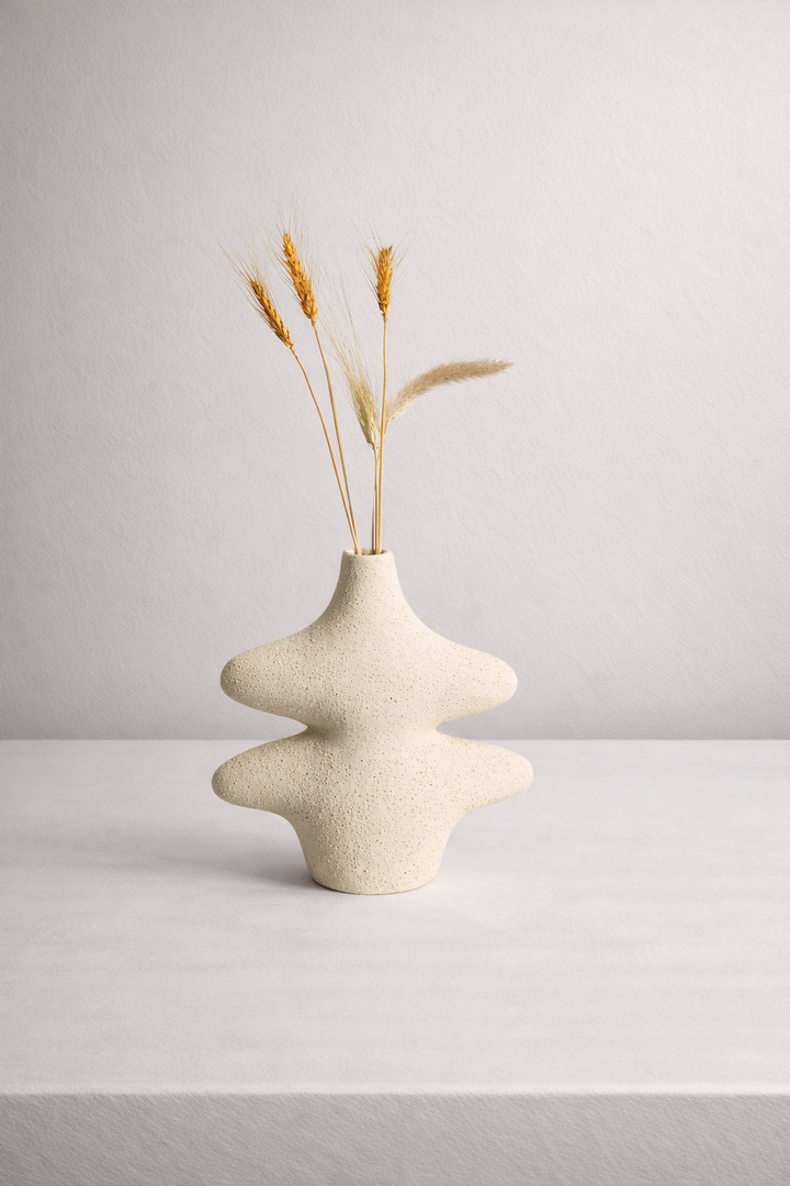 Petit Olla White Vase ( includes dried stems)