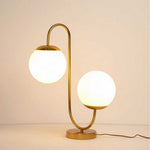 Load image into Gallery viewer, Gold Globo di vetro table lamp - 2 globes
