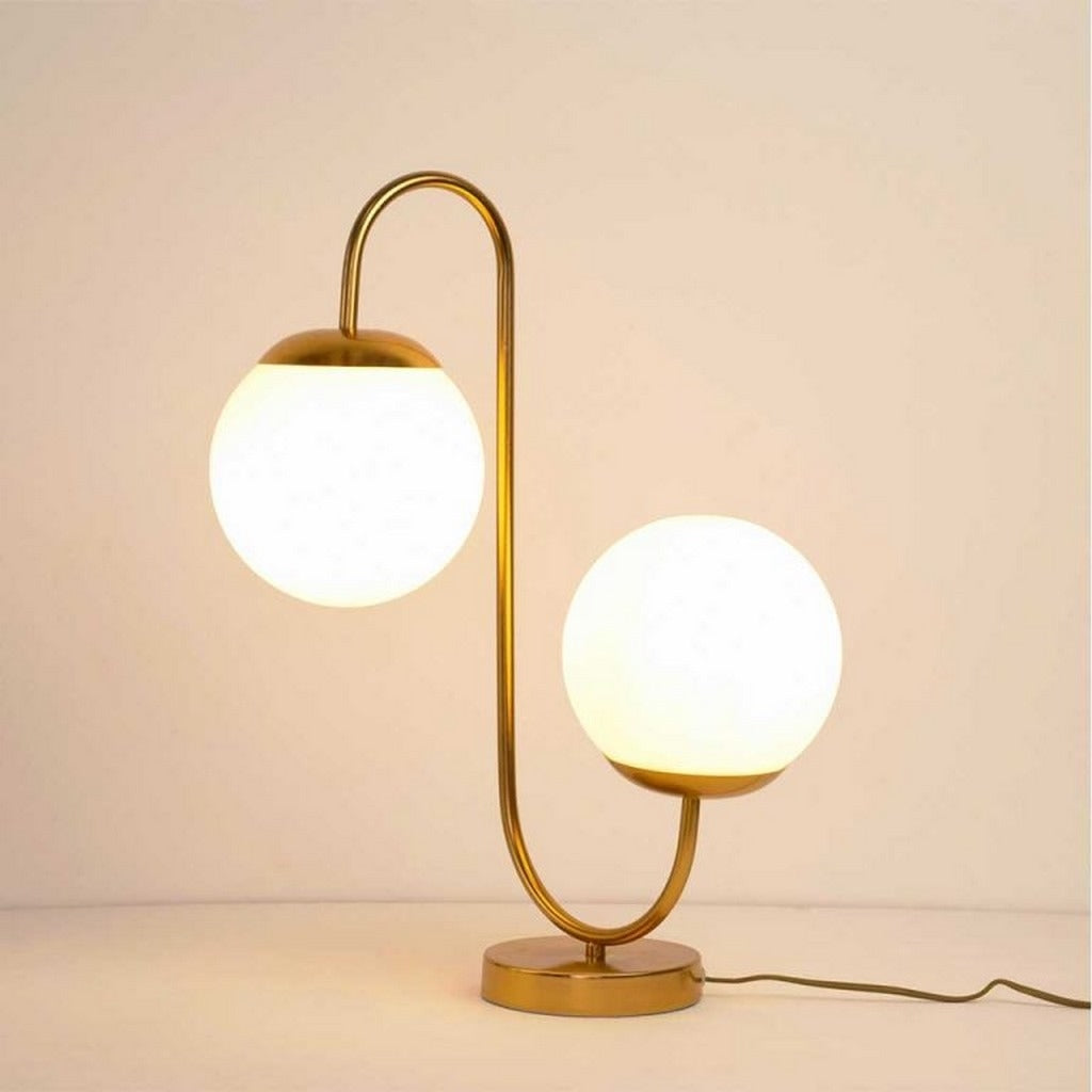 Gold Globo di vetro table lamp - 2 globes