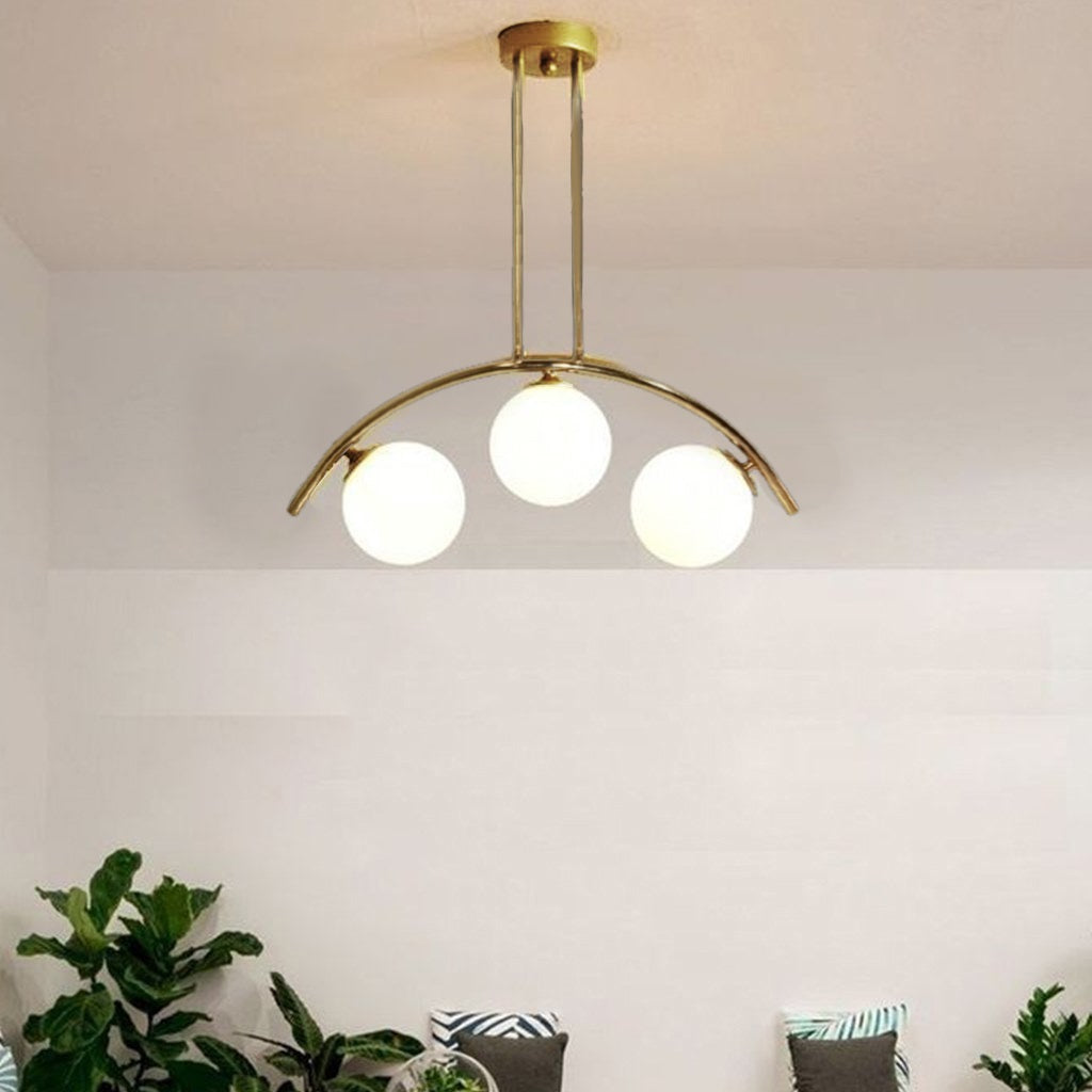 Gold turn Globo di vetro Chandelier - 3 globes