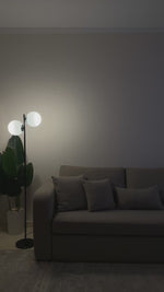 Load and play video in Gallery viewer, Gold Globo di vetro floor lamp  - 2 globes