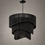 Load image into Gallery viewer, Black cascading rope chandelier lights off