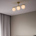 Load image into Gallery viewer, Gold Globo di vetro Chandelier - 3 globes
