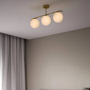 Gold Globo di vetro Chandelier - 3 globes