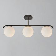 Black Globo di vetro Chandelier - 3 globes