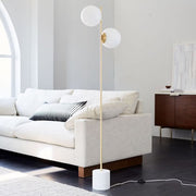 Gold Globo di vetro floor lamp  - 2 globes
(petit base)