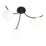 Load image into Gallery viewer, Black turned Globo di vetro Chandelier - 3 globes
